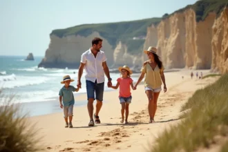 Vue panoramique des plages de Vendée en été
