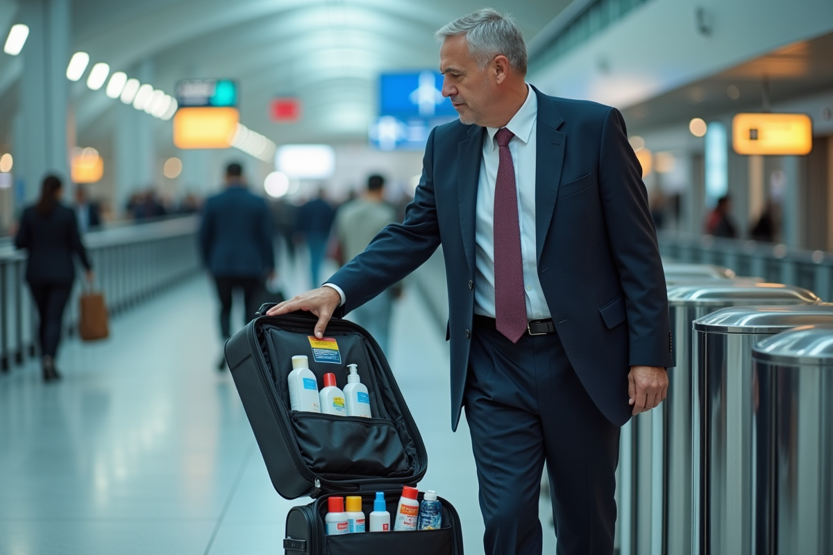 Homme en affaires ouvrant sa valise à l