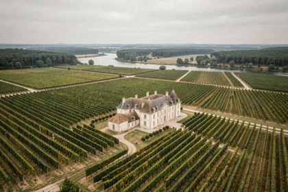 Vue panoramique sur les châteaux et vignobles de Gironde, symboles des meilleurs hôtels de la région bordelaise